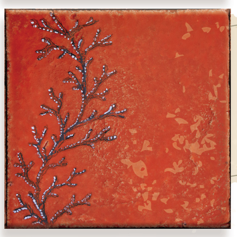 Corallo Fossile su Cristal Rosso 15x15cm - Clicca l'immagine per chiudere