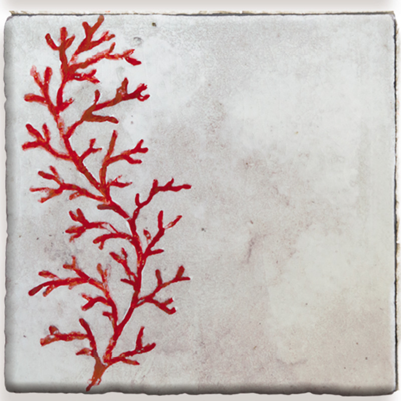 Corallo Rosso su Cristal Bianco Perlato 30x30cm - Clicca l'immagine per chiudere